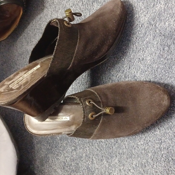 VIA SPIGA Brown Suede Mule Slip On Clog Wedges 9 - Picture 1 of 6
